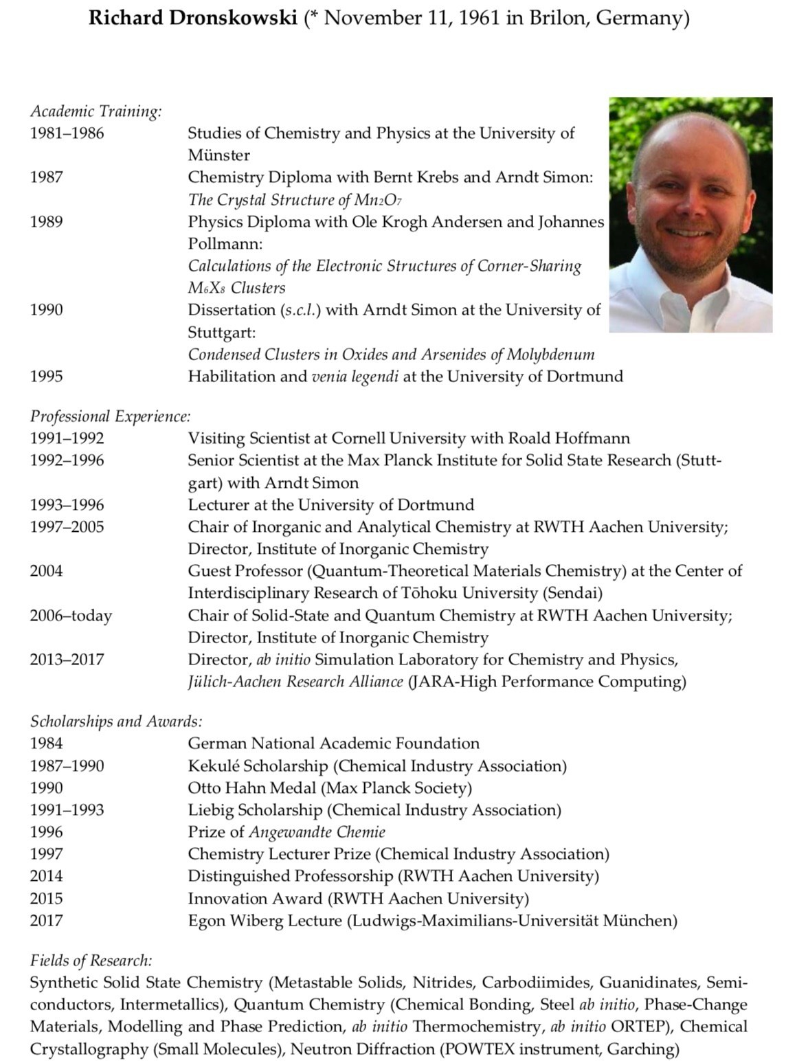 “化时代，聚前沿”第48讲 |德国亚琛工业大学无机化学研究所所长Richard Dronskowski教授讲座